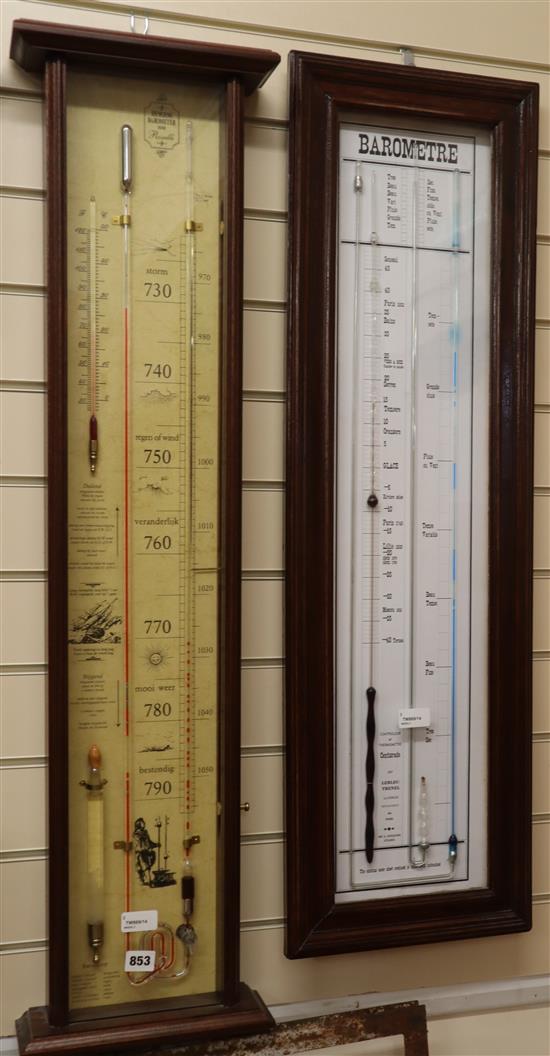 A Lebley-Trenel barometer and another modern barometer (2) Largest height 103cm